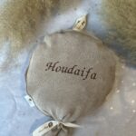 verlvet ribstof ballon met naam