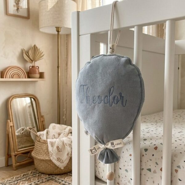 Velvet ballon met naam en speeldoosje